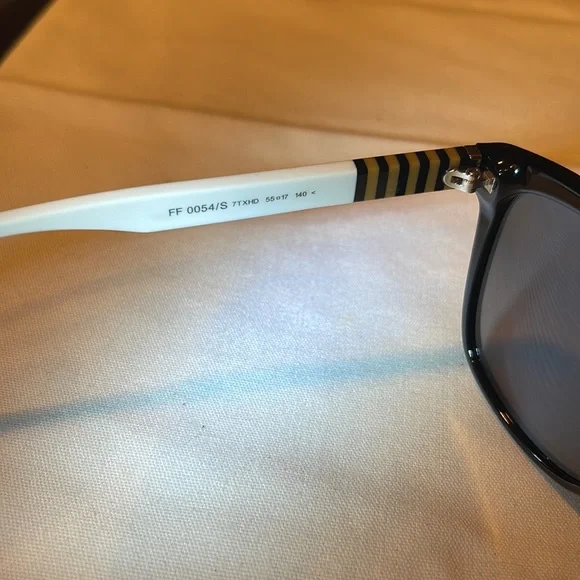 FENDI FF 0054 Rectangular shape,Black & white Retro with grey Gradient lenses. Fendi 51MM Rectangular Sunglasses | Saks Fifth Avenue main image 4